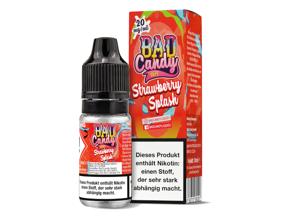 Bad Candy Liquids - Strawberry Splash - Nikotinsalz Liquid Bad Candy Liquids - Strawberry Splash - Nikotinsalz Liquid