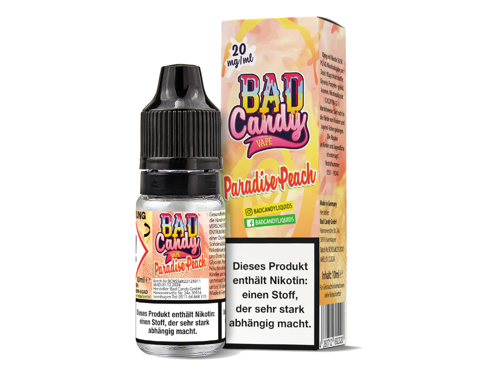 Bad Candy Liquids - Paradise Peach - Nikotinsalz Liquid Bad Candy Liquids - Paradise Peach - Nikotinsalz Liquid