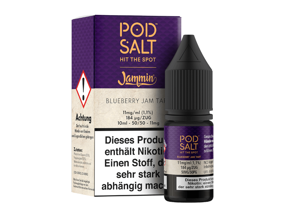 Pod Salt Fusion - Blueberry Jam Tart - Nikotinsalz Liquid  Pod Salt Fusion - Blueberry Jam Tart - Nikotinsalz Liquid